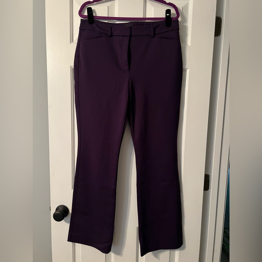 WHBM Deep Amethyst Ines Slim Bootcut Comfort Stretch Pant, size 14, EUC